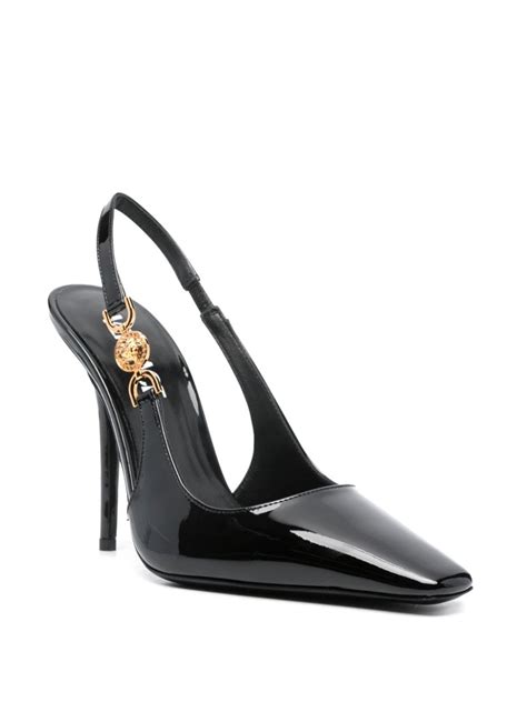 versace la medusa black|Versace la medusa slingback pumps.